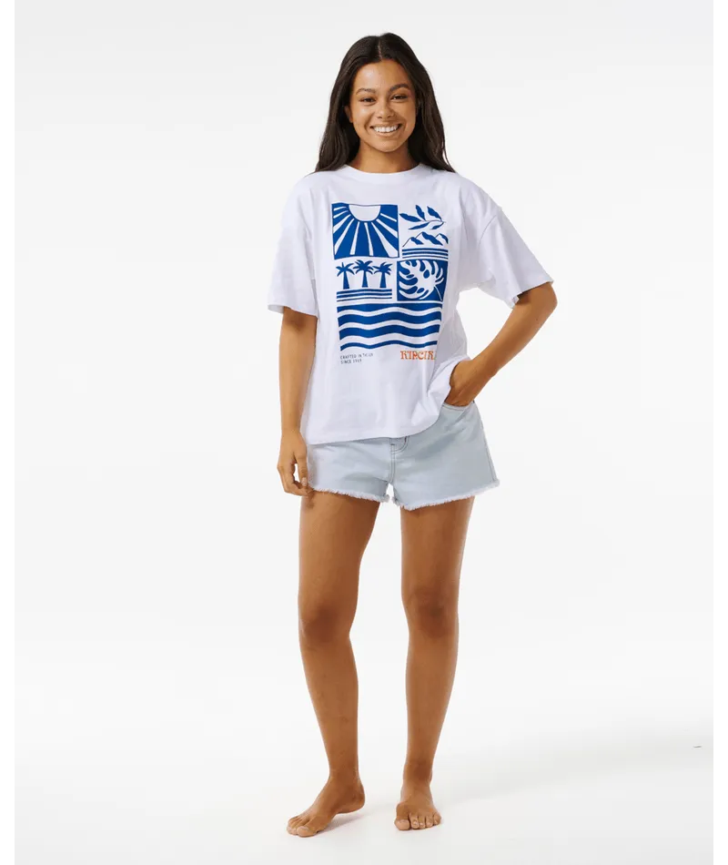 SANTORINI SUN HERITAGE TEE - OPTICAL WHITE