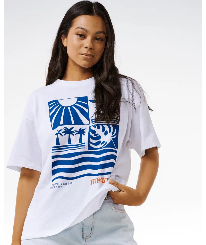 SANTORINI SUN HERITAGE TEE - OPTICAL WHITE