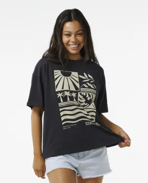 SANTORINI SUN HERITAGE TEE - WASHED BLACK