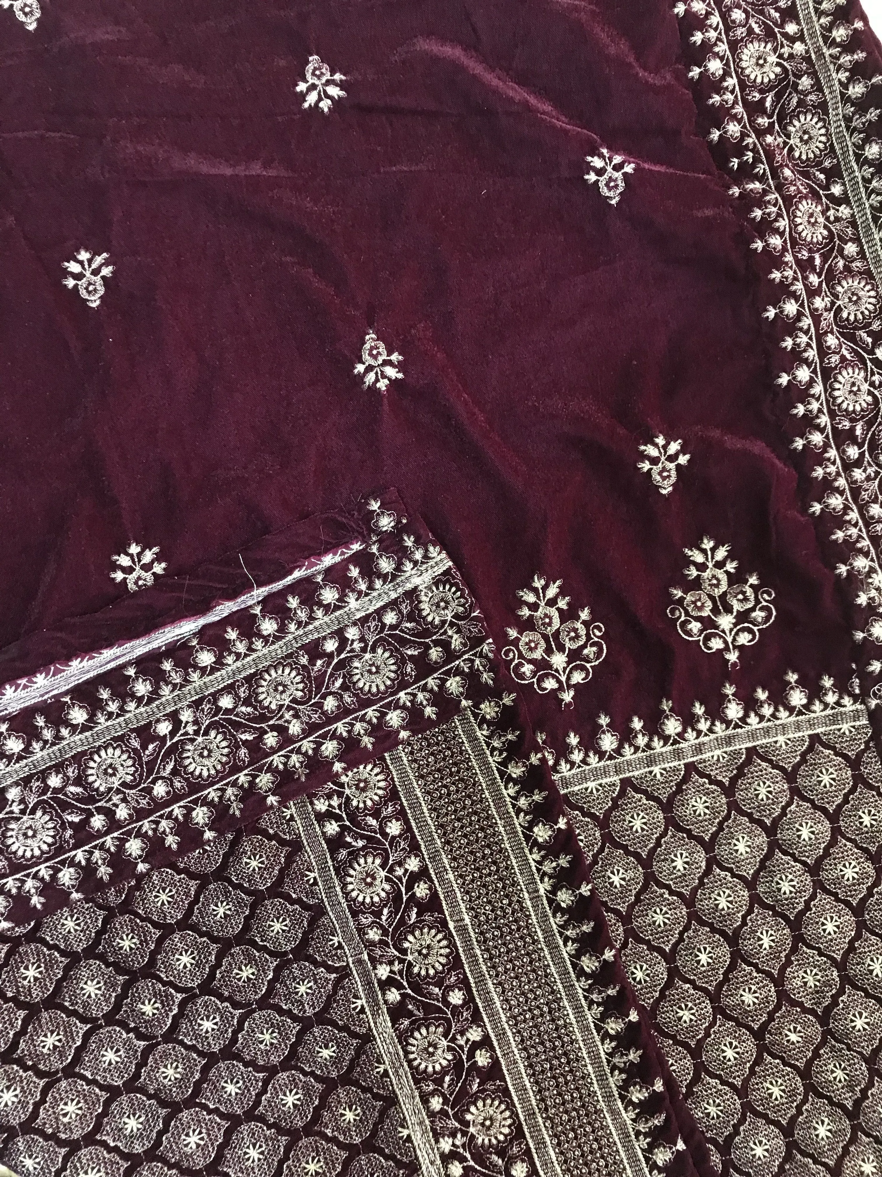 Sarinnah Premium 86-Embroided Fine quality Velvet shawl.