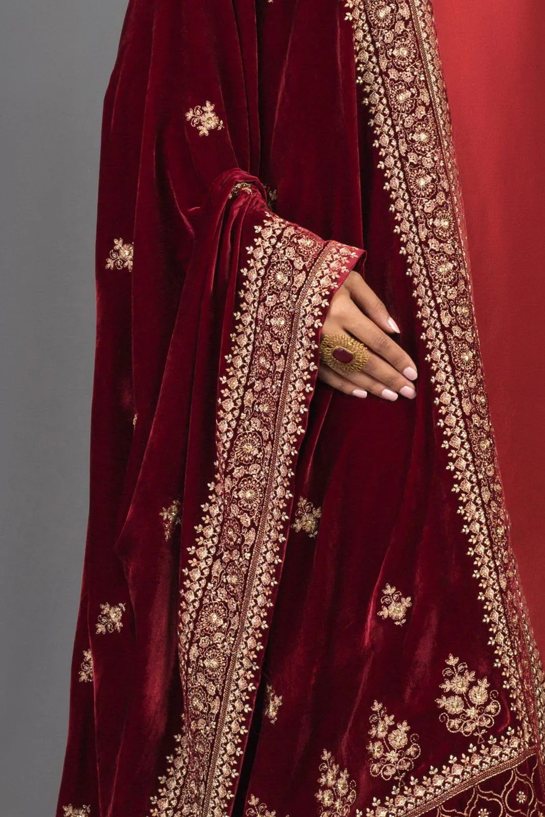 Sarinnah Premium 86-Embroided Fine quality Velvet shawl.