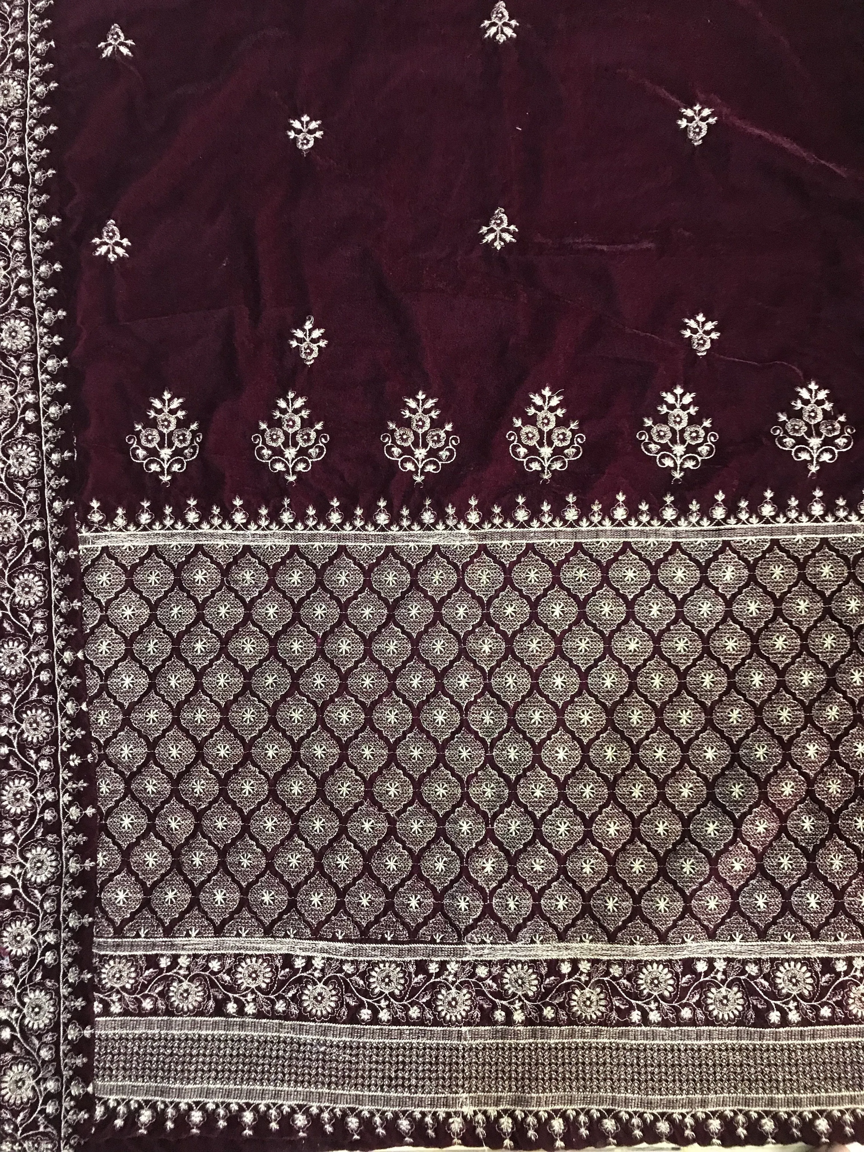 Sarinnah Premium 86-Embroided Fine quality Velvet shawl.