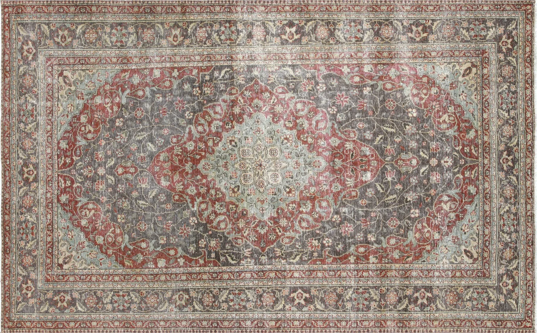 Semi Antique Persian Tabriz Rug - 6'2"x 10'1"