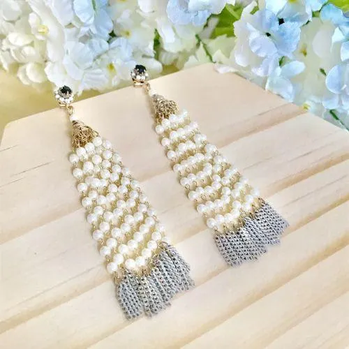 Shimmering creek beaded tassel drops