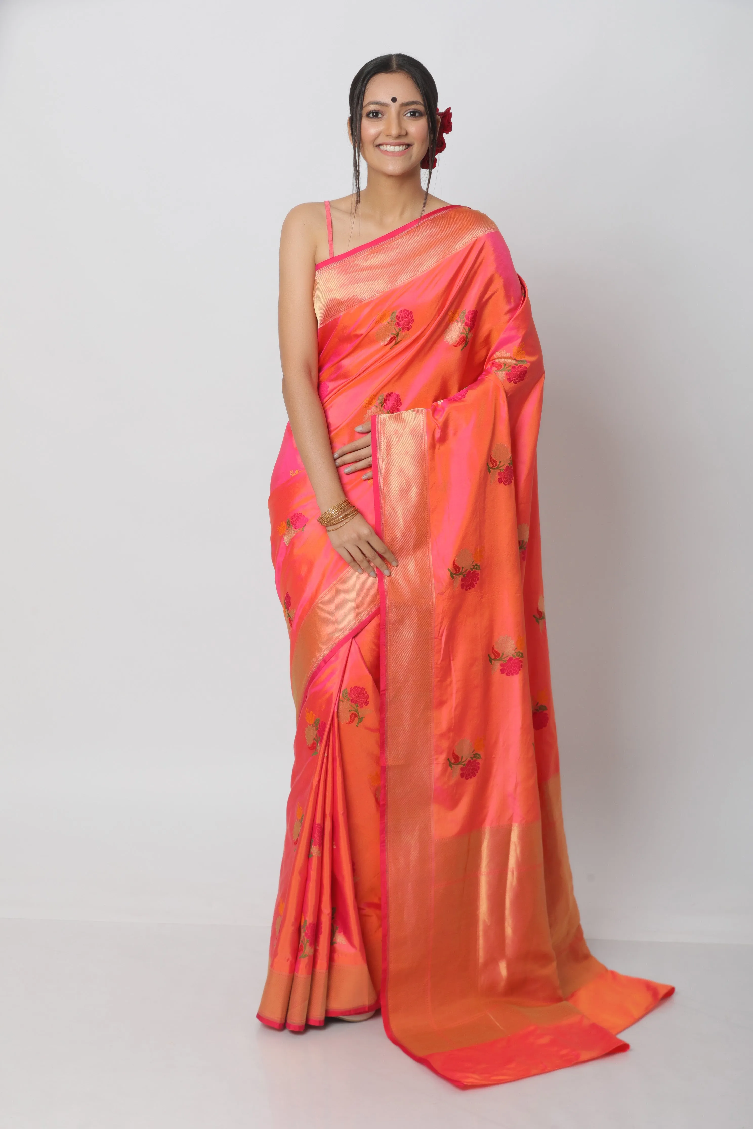 Short Color Karwa Benarasi Silk Saree