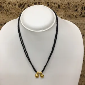 Short Mangalsutra Designs Gold Plated Latest 2 Vati Pendant 2 Layer Traditional Mangalsutra