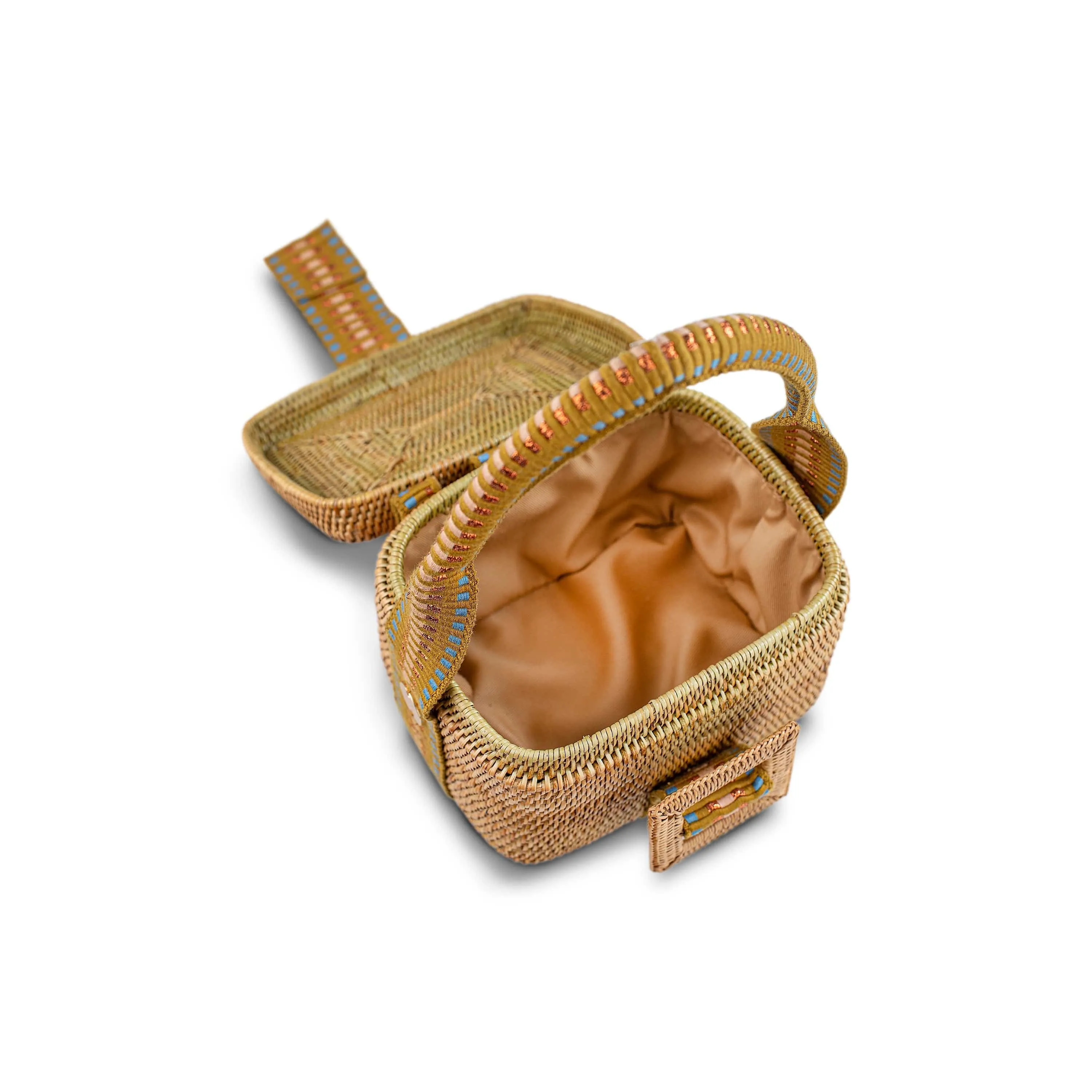 Siang Handwoven Atta Vegan Vanity Bag | Copper Stripe