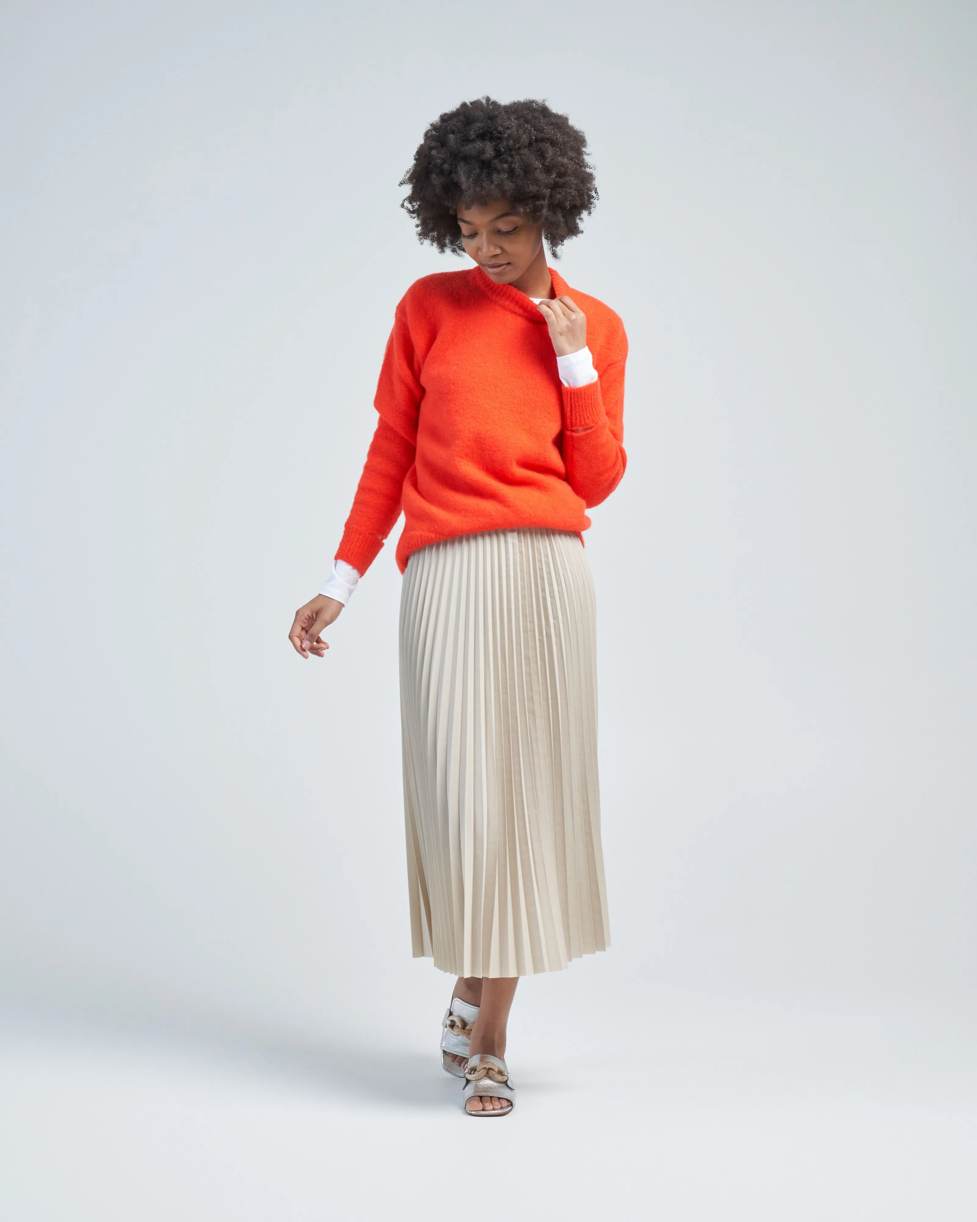 soft mohair crewneck easy pullover