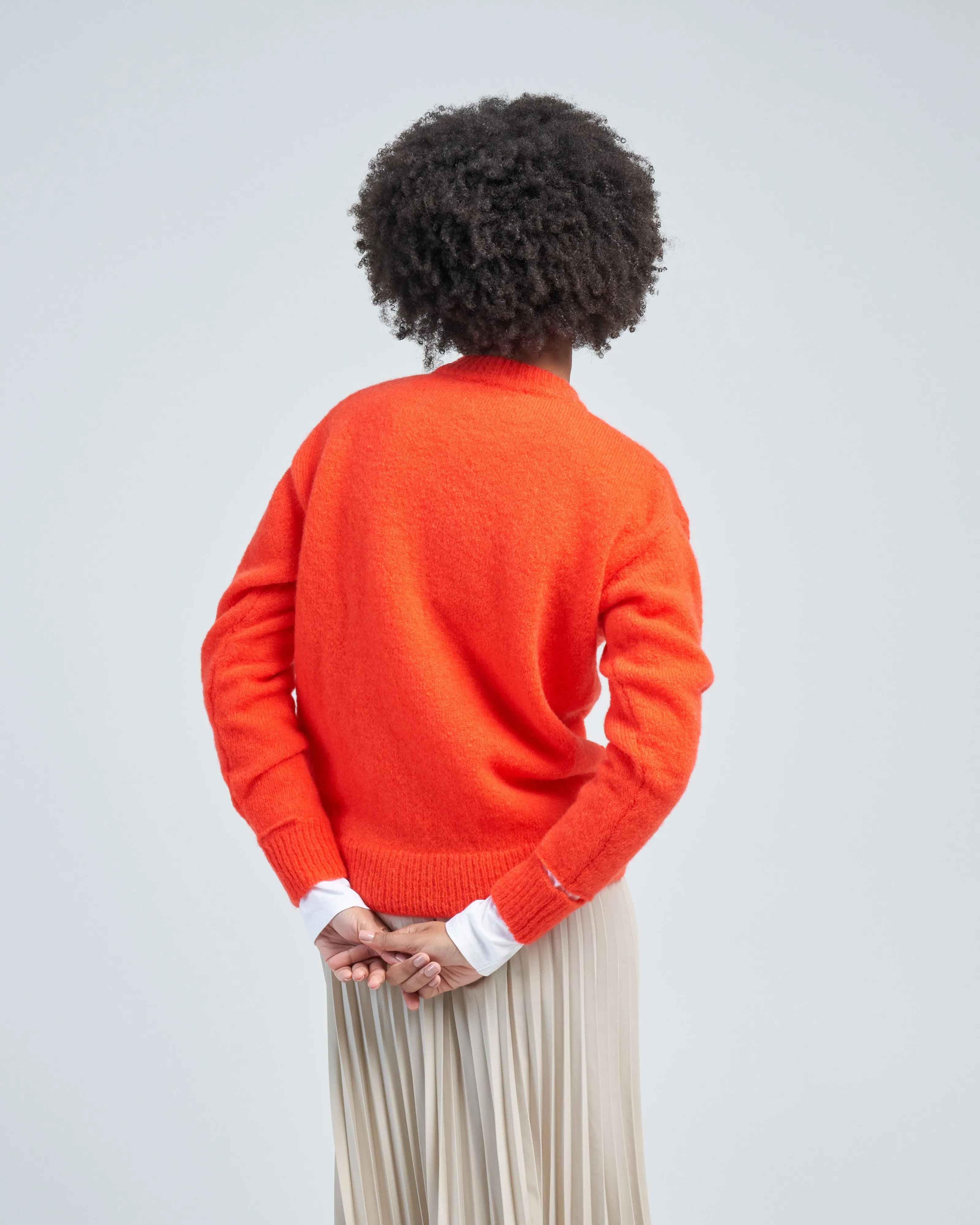 soft mohair crewneck easy pullover