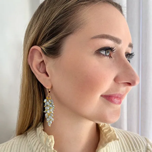 softest blue beaded cascade drops