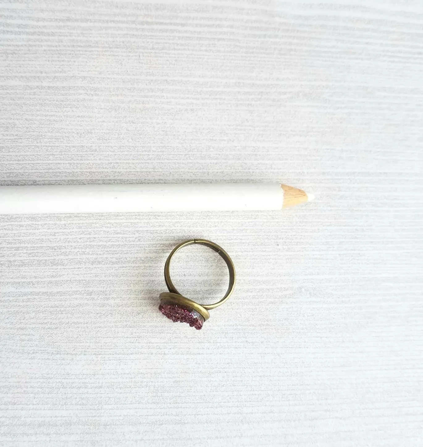 Sparkle Ring - purple FAUX drusy rock solitaire rough cut - rough bumpy chunky glitter pink magenta rainbow - imitation druzy round 6 7 8 9