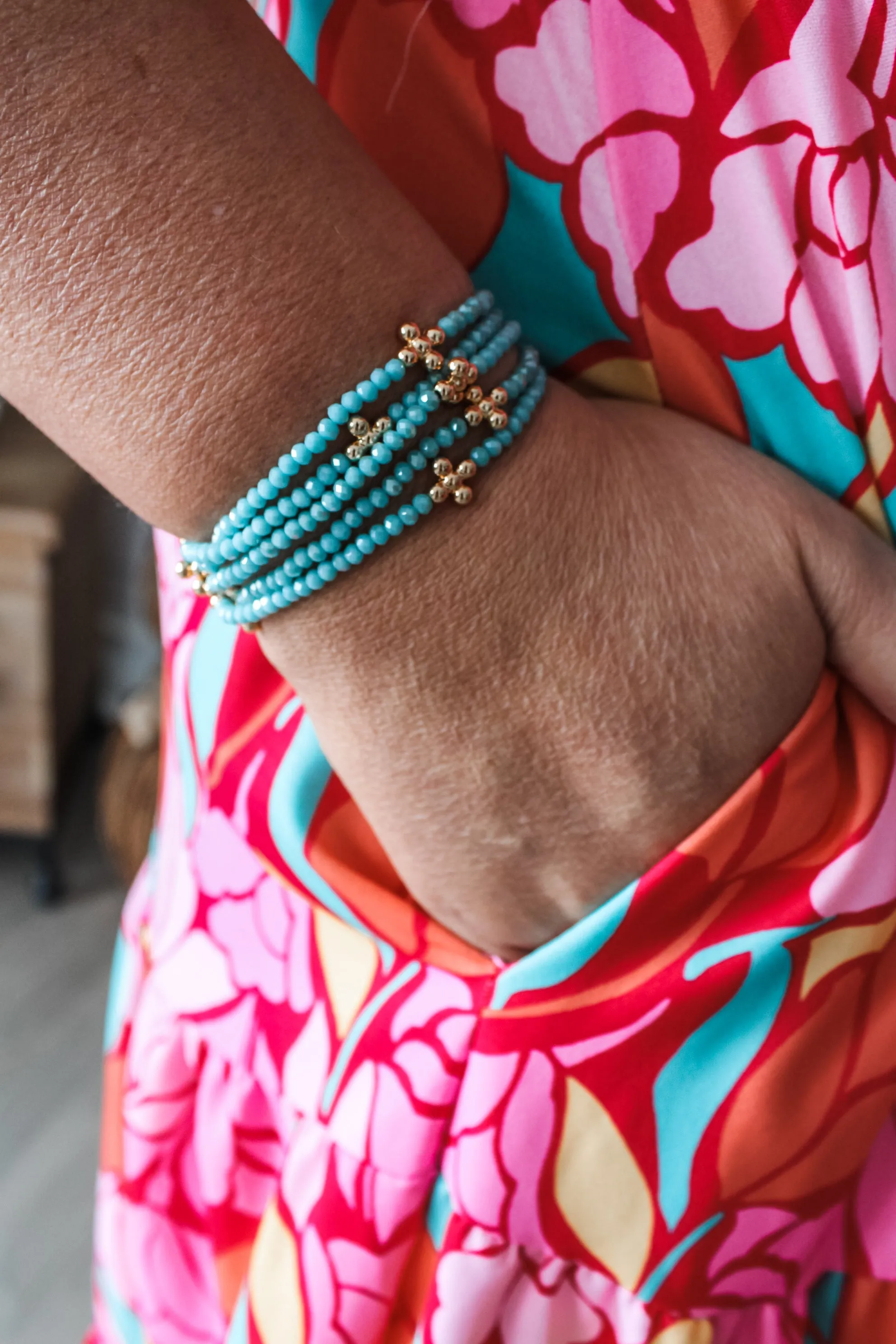 Sparkling Beauty Beaded Bracelet • Turquoise