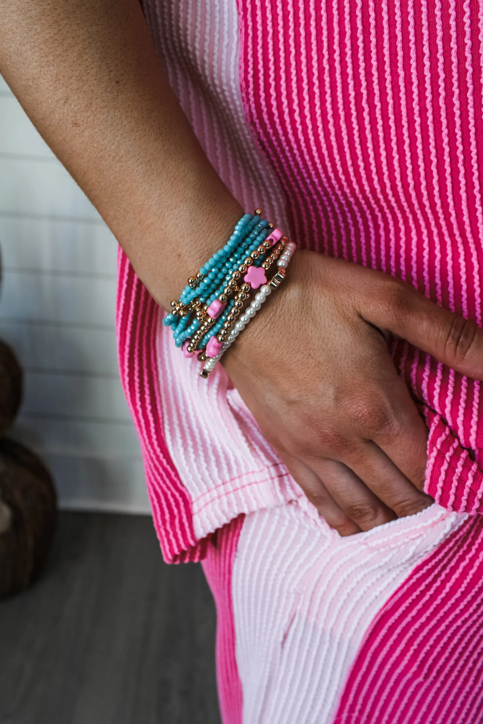 Sparkling Beauty Beaded Bracelet • Turquoise