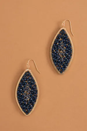 Sparkling Midnight Blue Beaded Earrings