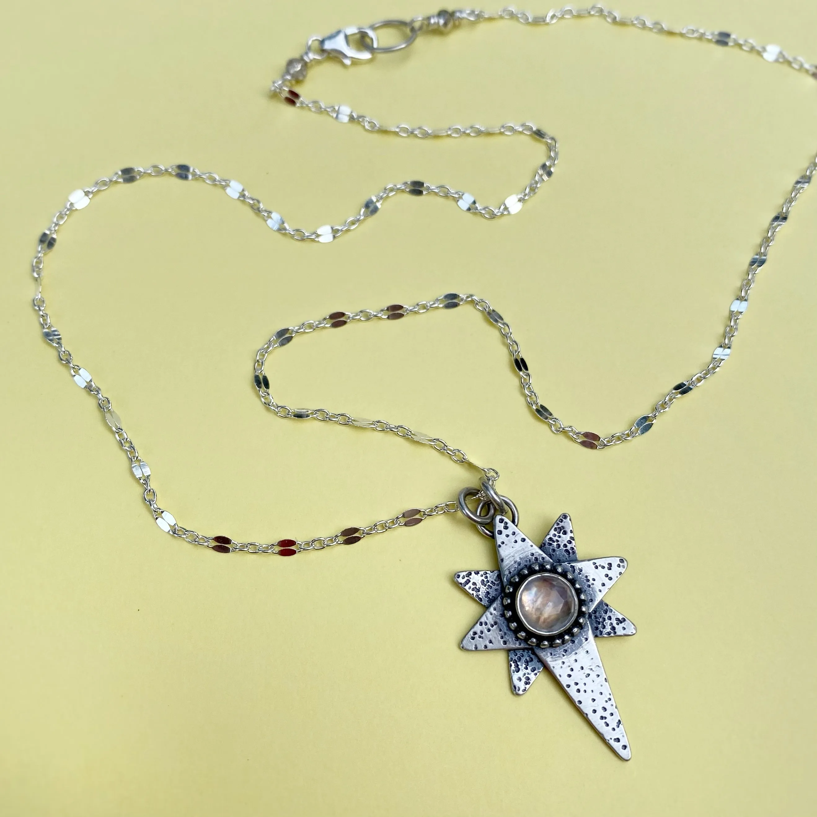Stardust Necklace - Rainbow Moonstone / 18” / Made to Order