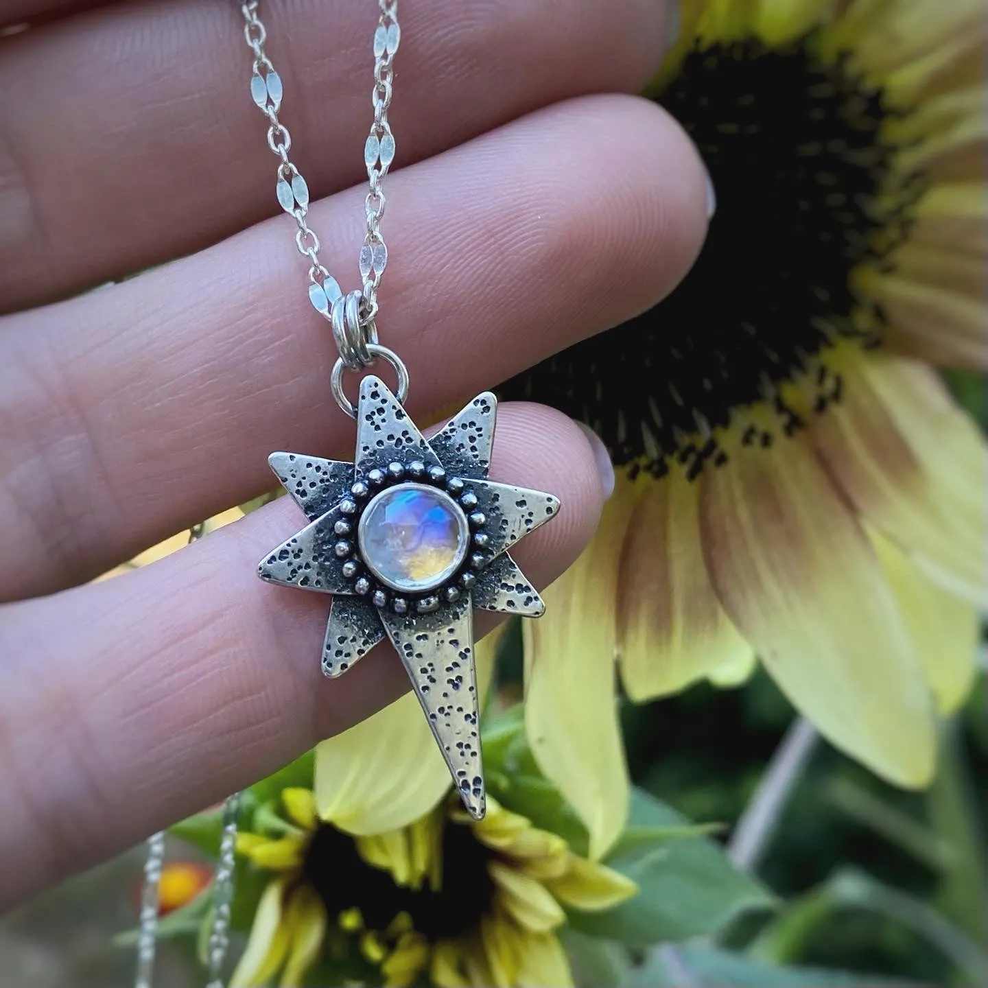 Stardust Necklace - Rainbow Moonstone / 18” / Made to Order
