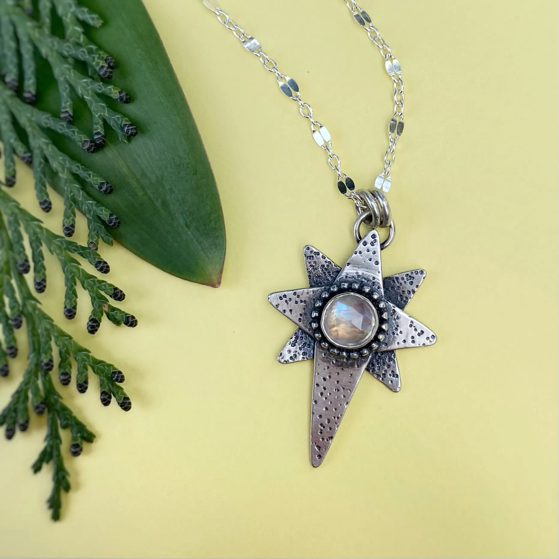 Stardust Necklace - Rainbow Moonstone / 18” / Made to Order