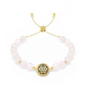 State of Grace Heart Chakra Activation, Madagascar Rose Quartz Bracelet, Adjustable Chain