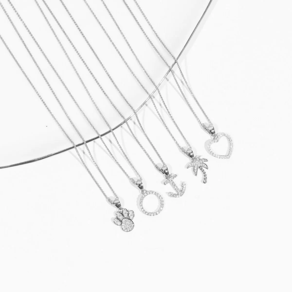 Sterling Silver CZ Palm Tree Pendant