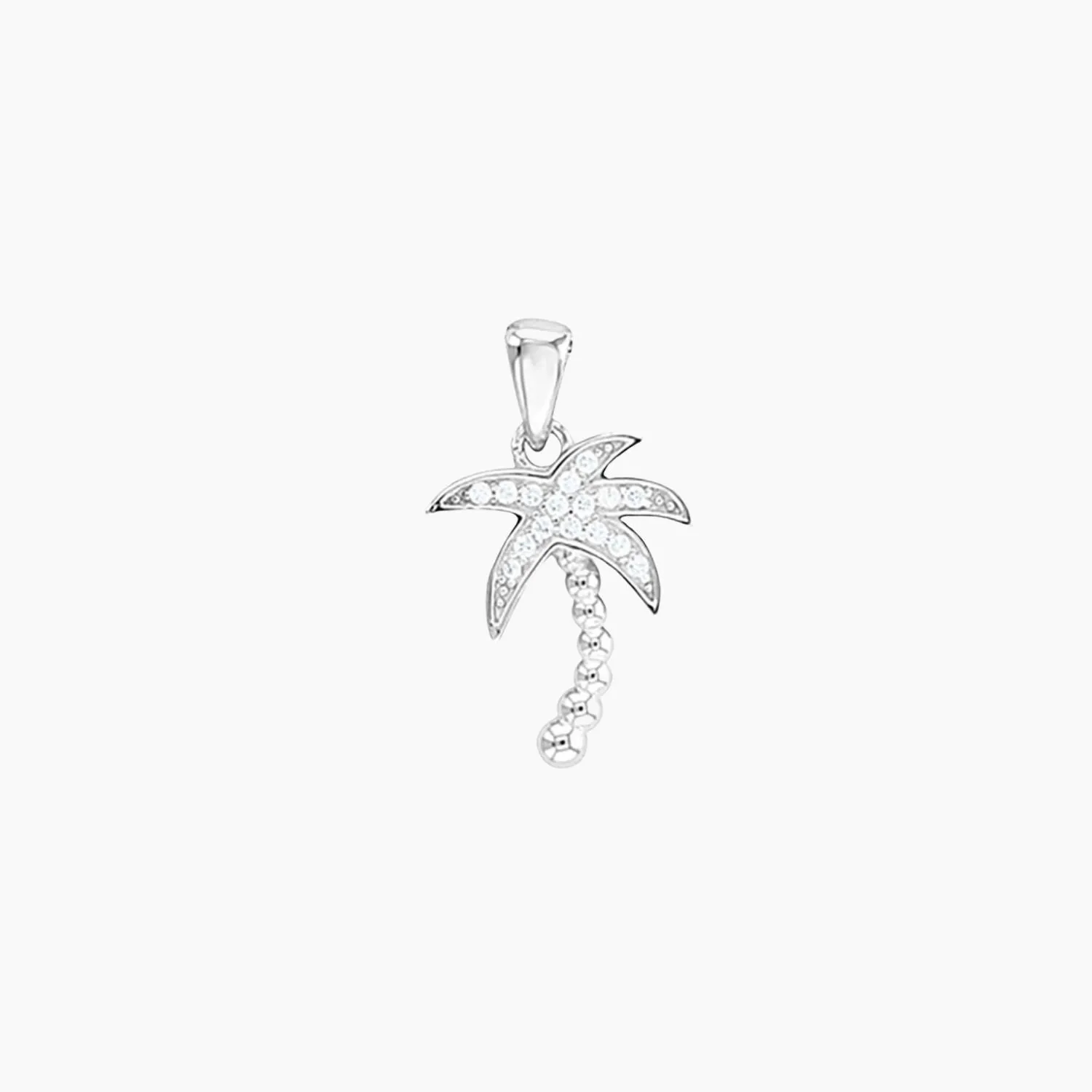 Sterling Silver CZ Palm Tree Pendant