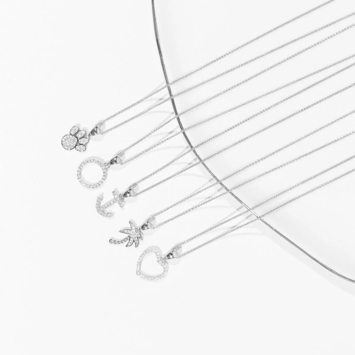Sterling Silver CZ Palm Tree Pendant