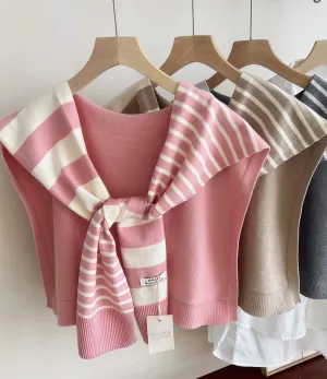 Striped Sweater Shawl - Two Colors