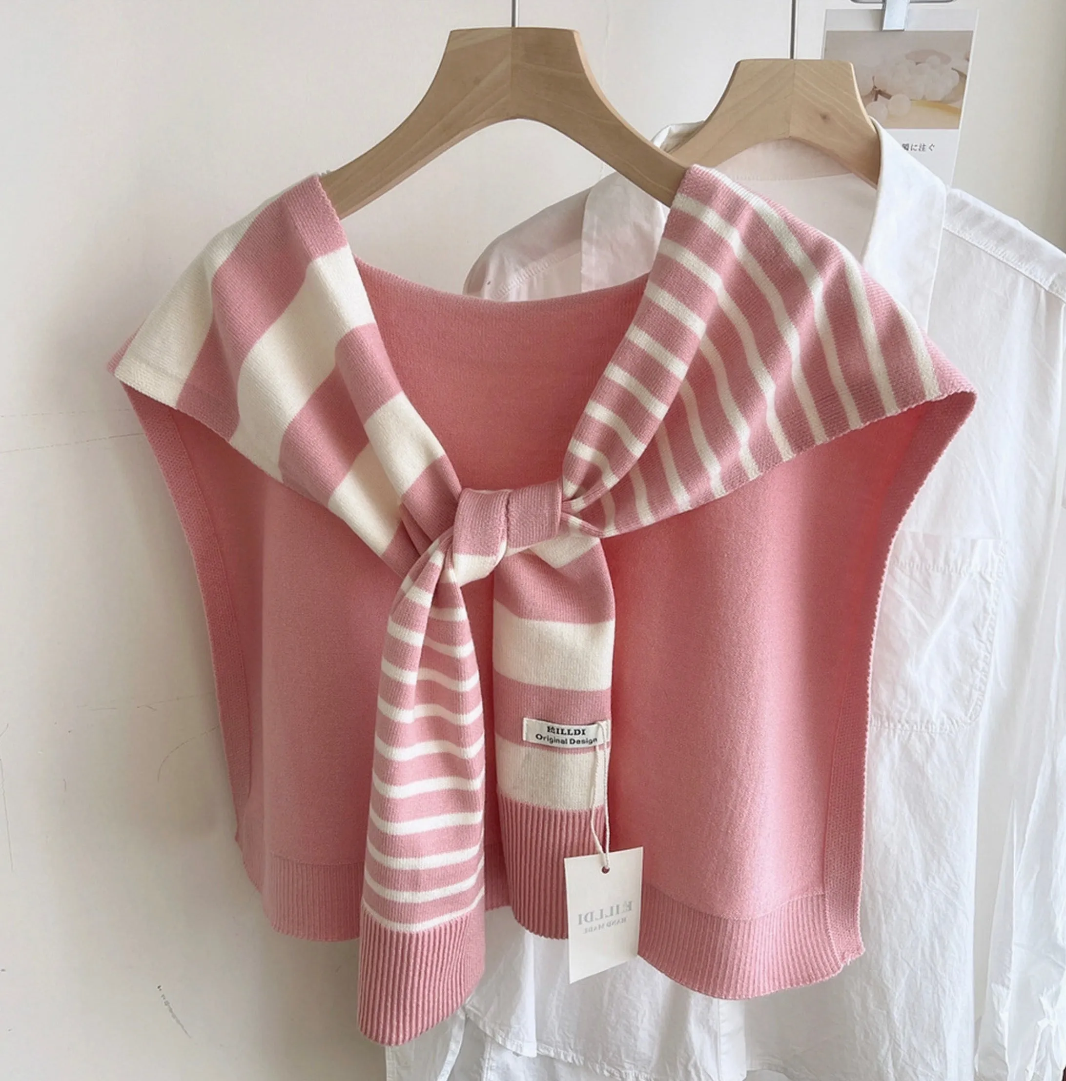 Striped Sweater Shawl - Two Colors