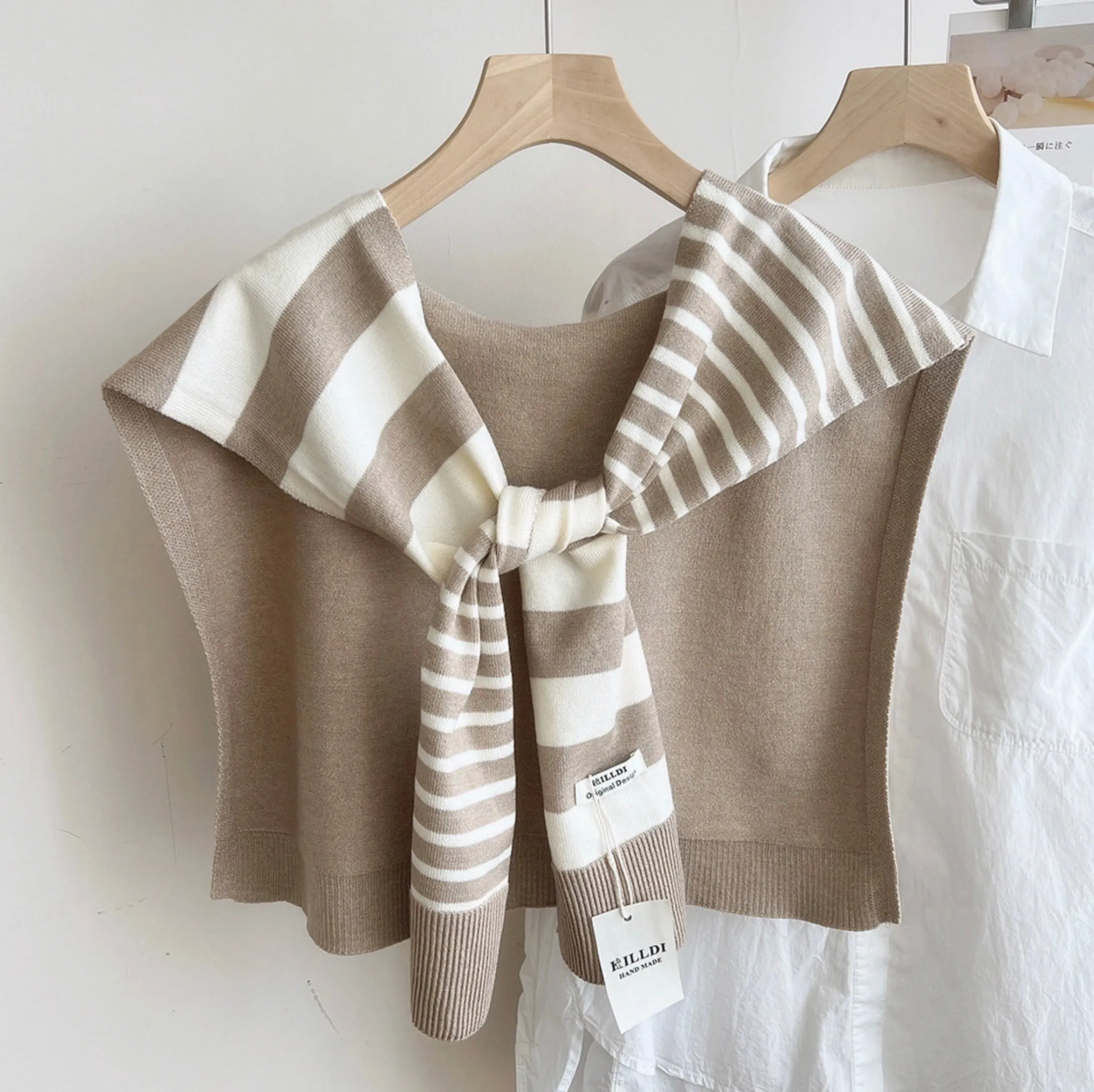 Striped Sweater Shawl - Two Colors