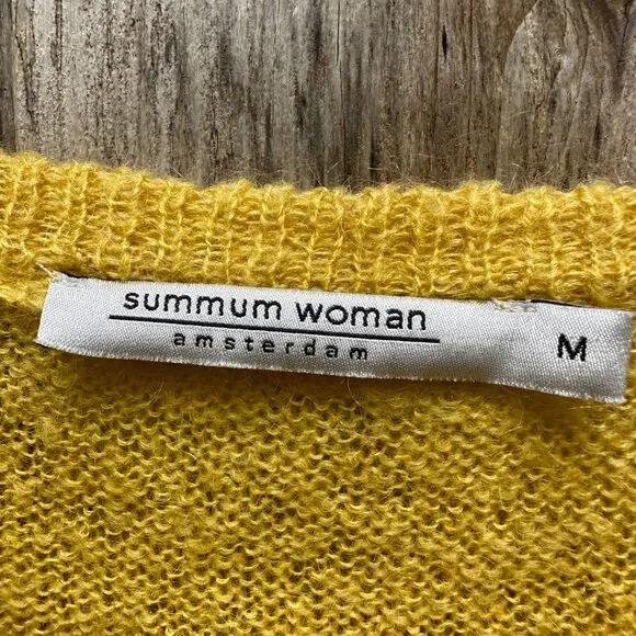 Summum Woman Amsterdam Mohair Blend Yellow Lightweight Sweater Medium
