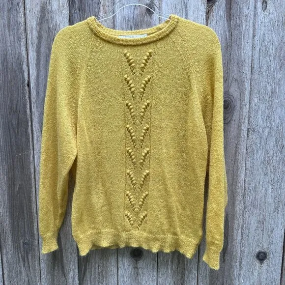 Summum Woman Amsterdam Mohair Blend Yellow Lightweight Sweater Medium