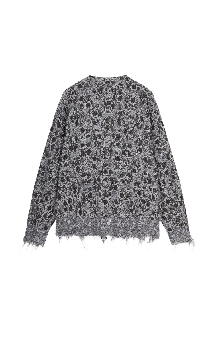 Sweater / JNBY Geometric Oversized Zip-Up Knit Cardigan