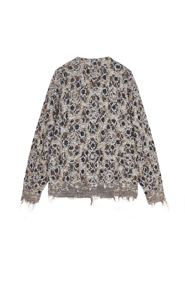 Sweater / JNBY Geometric Oversized Zip-Up Knit Cardigan