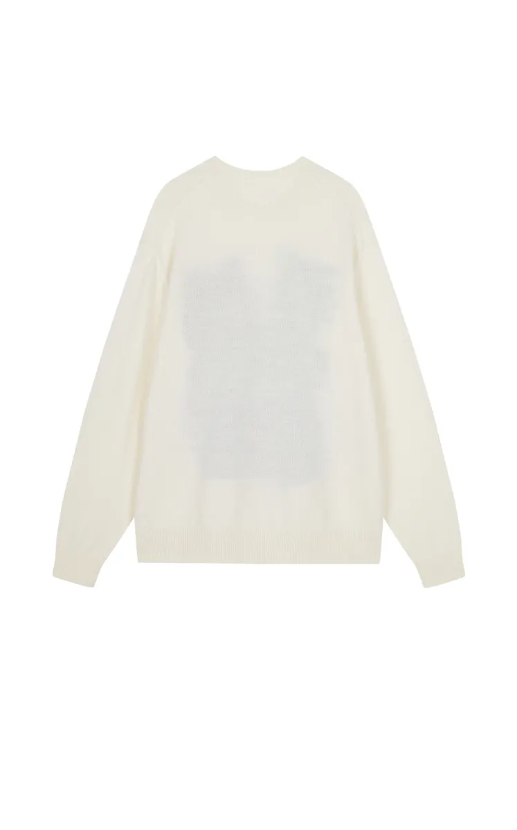 Sweater / JNBY Loose Fit Cat Print Long-Sleeve Sweater
