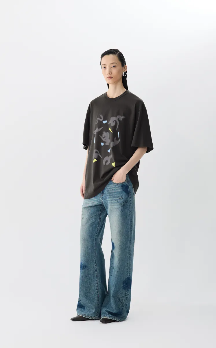 T-shirt / JNBY Blossom Silhouette Loose-Fit Cotton T-Shirt
