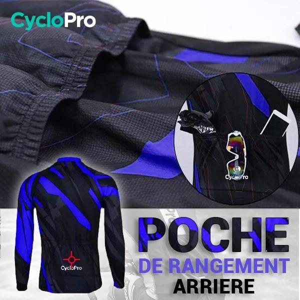 TENUE CYCLISTE AUTOMNE BLEUE - ABSTRACT 
