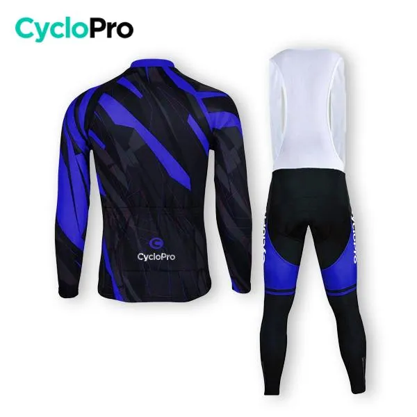 TENUE CYCLISTE AUTOMNE BLEUE - ABSTRACT 