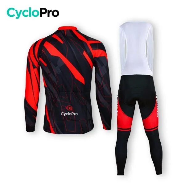 TENUE CYCLISTE AUTOMNE ROUGE - ABSTRACT 