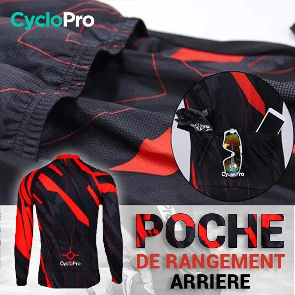 TENUE CYCLISTE AUTOMNE ROUGE - ABSTRACT 