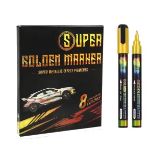 The Art Journey 8 Color Super Metallic Shine Acrylic Markers Pen ART007