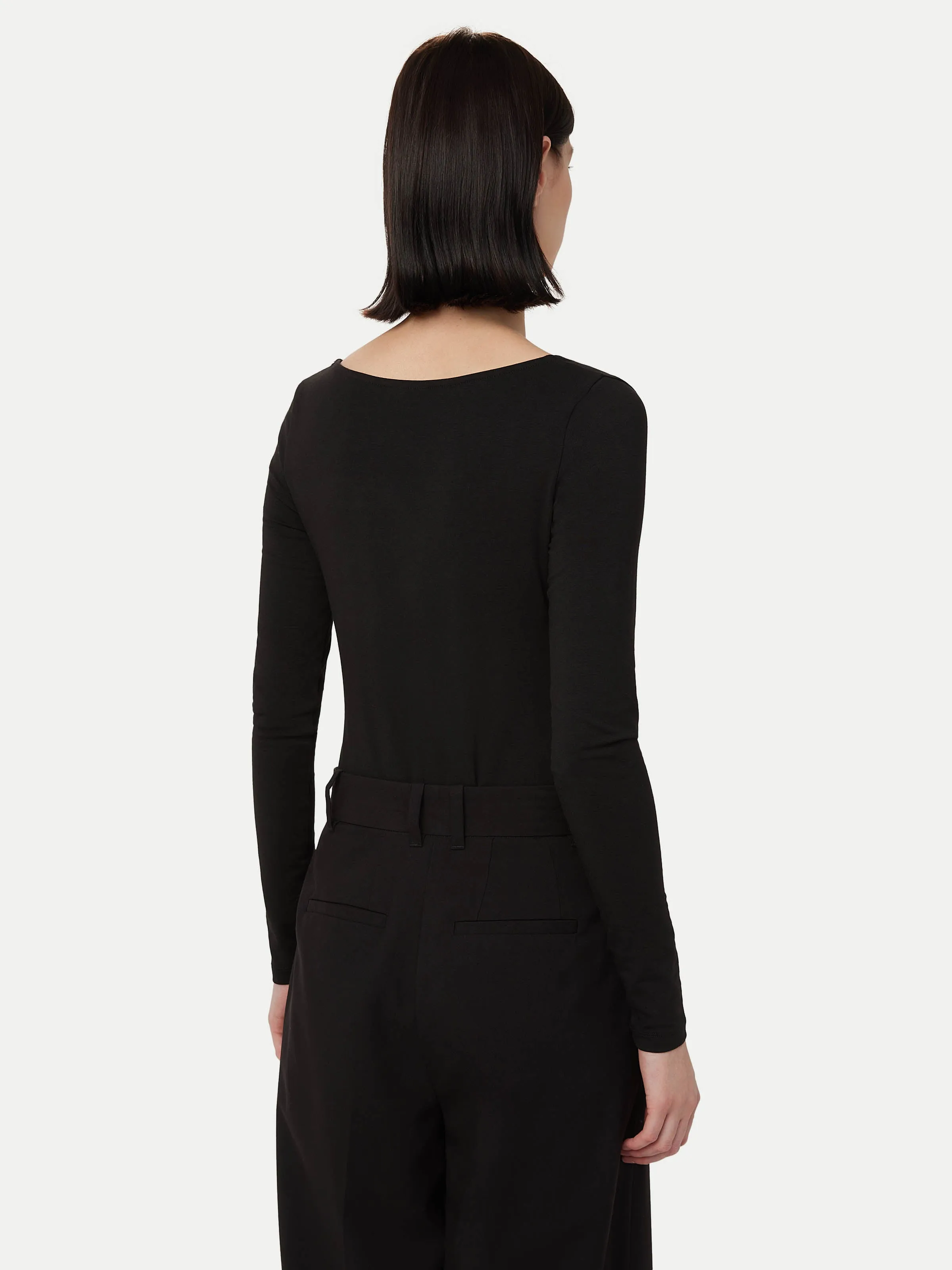 The U Neck Bodysuit in Black