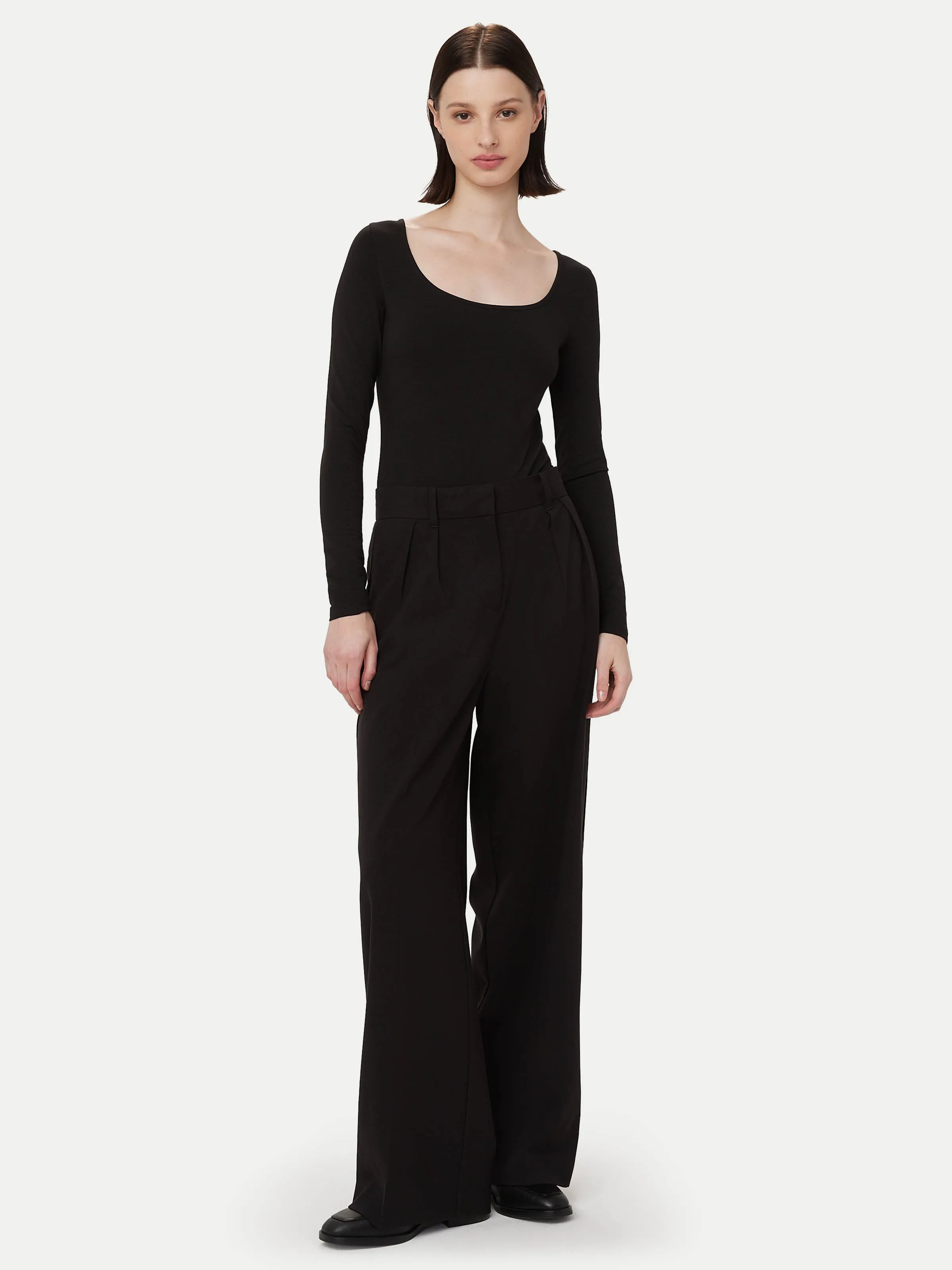 The U Neck Bodysuit in Black