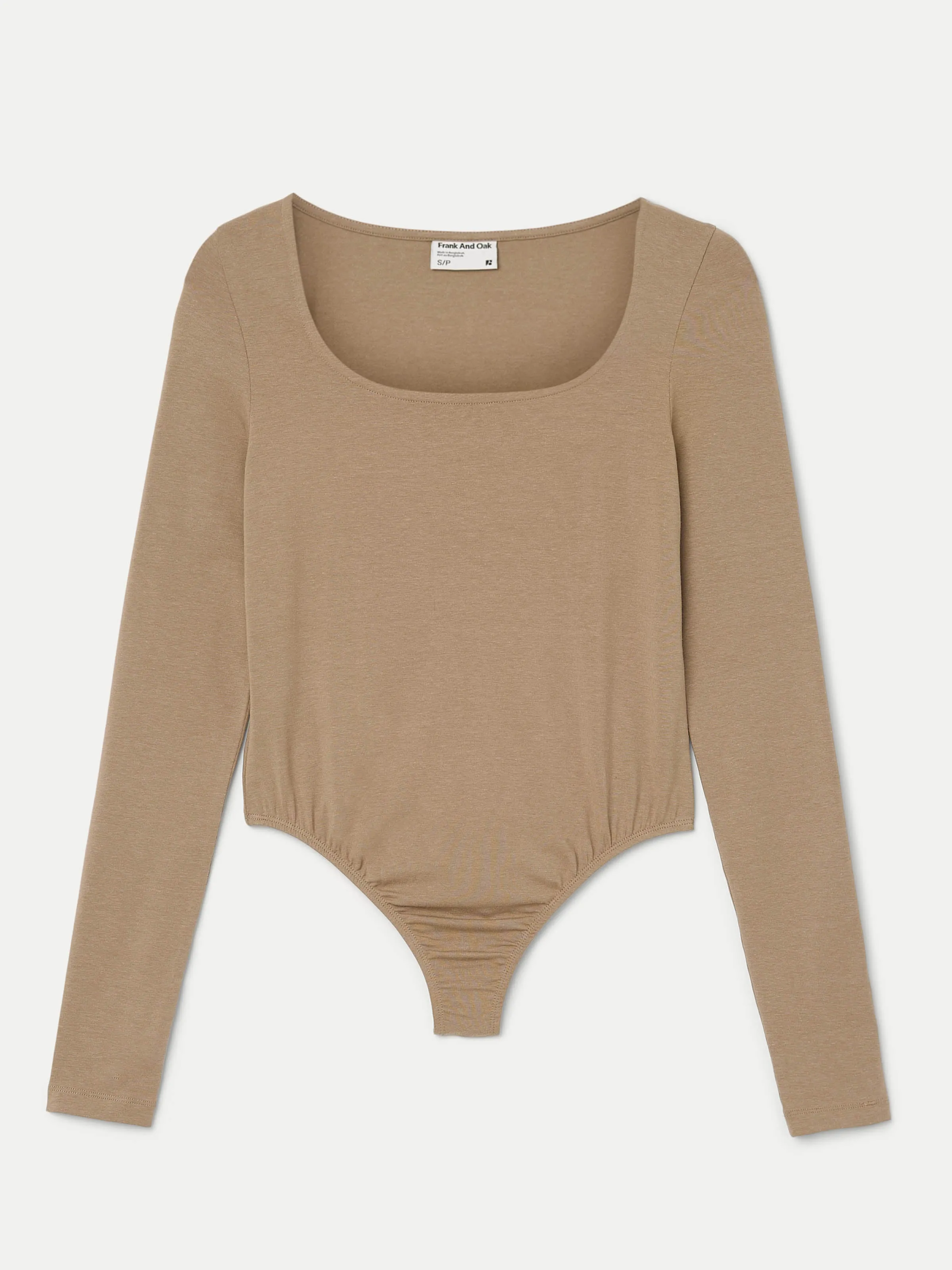 The U Neck Bodysuit in Taupe