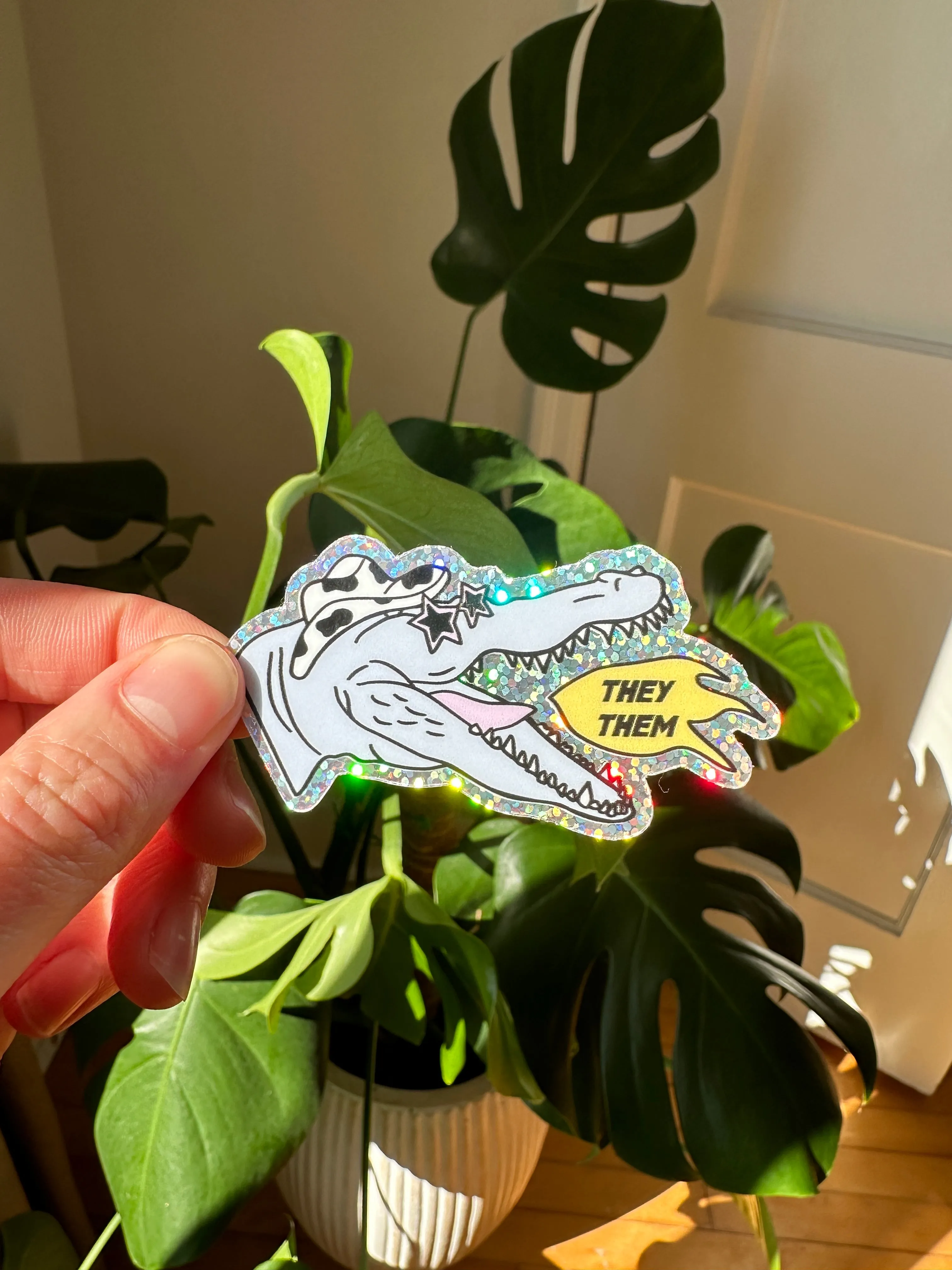 They/Them Glitter Sticker