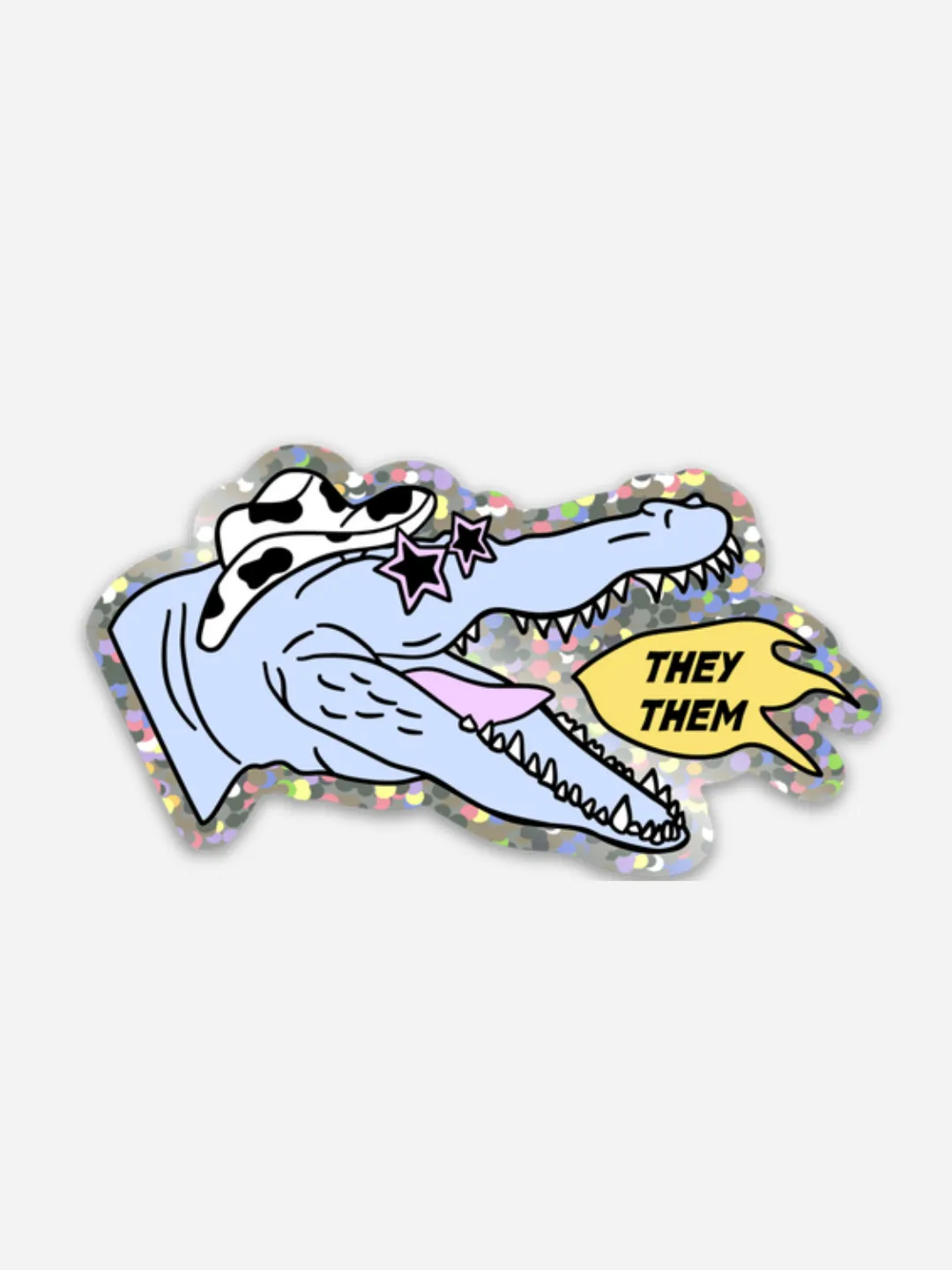 They/Them Glitter Sticker