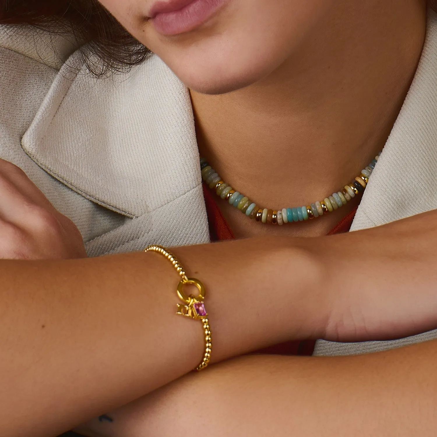Three Birthstone Bead Bracelet
