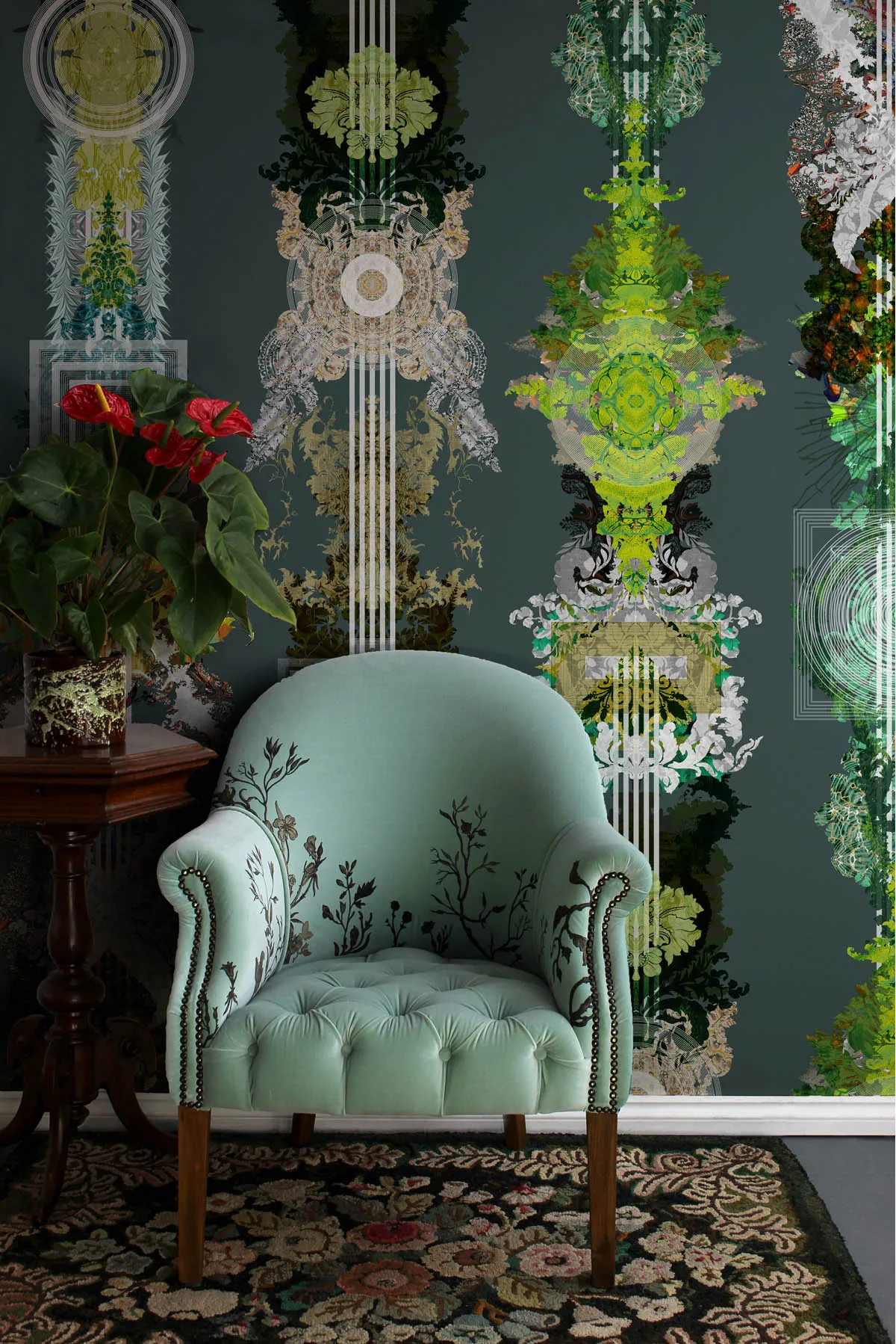 totem damask wallpaper