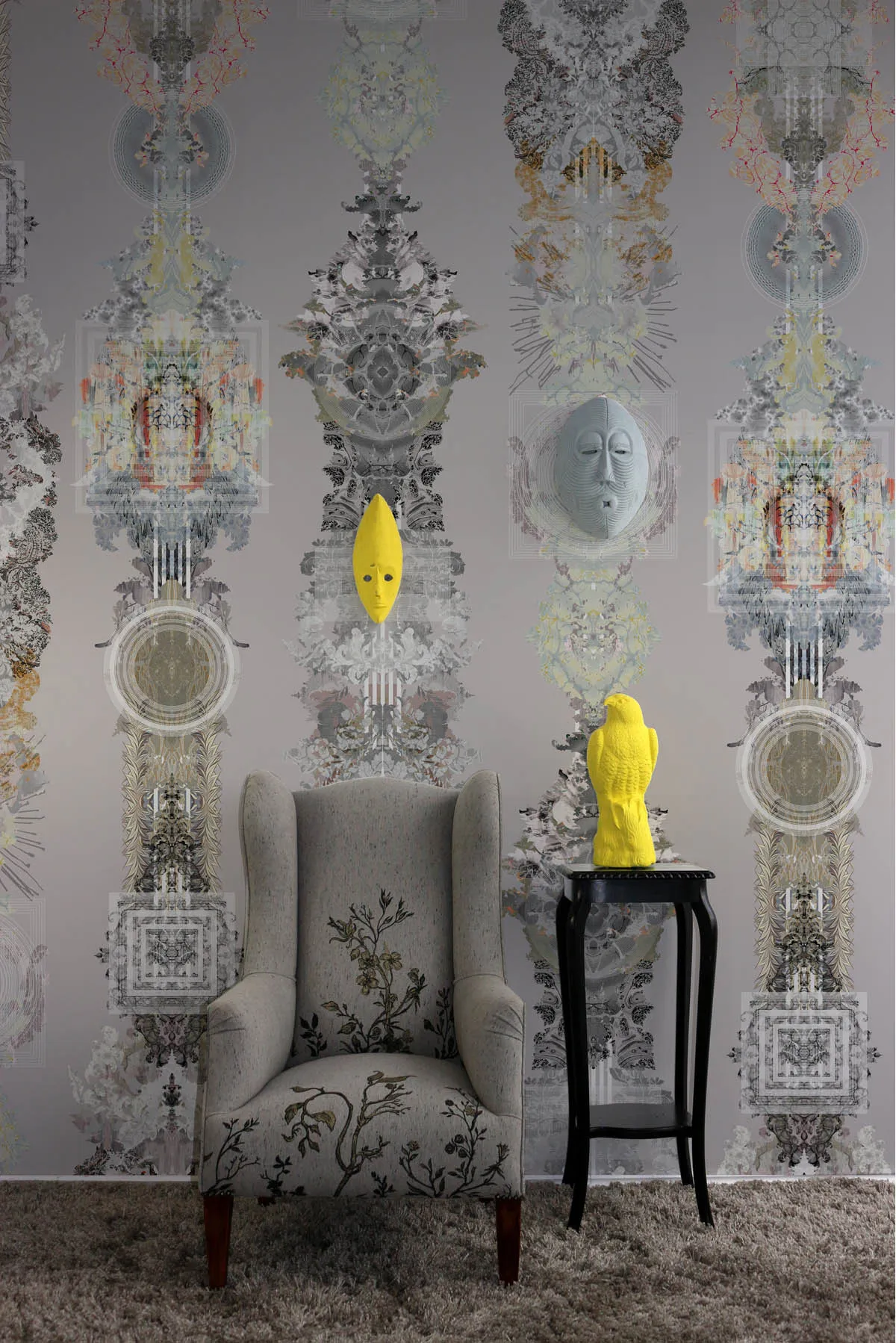 totem damask wallpaper