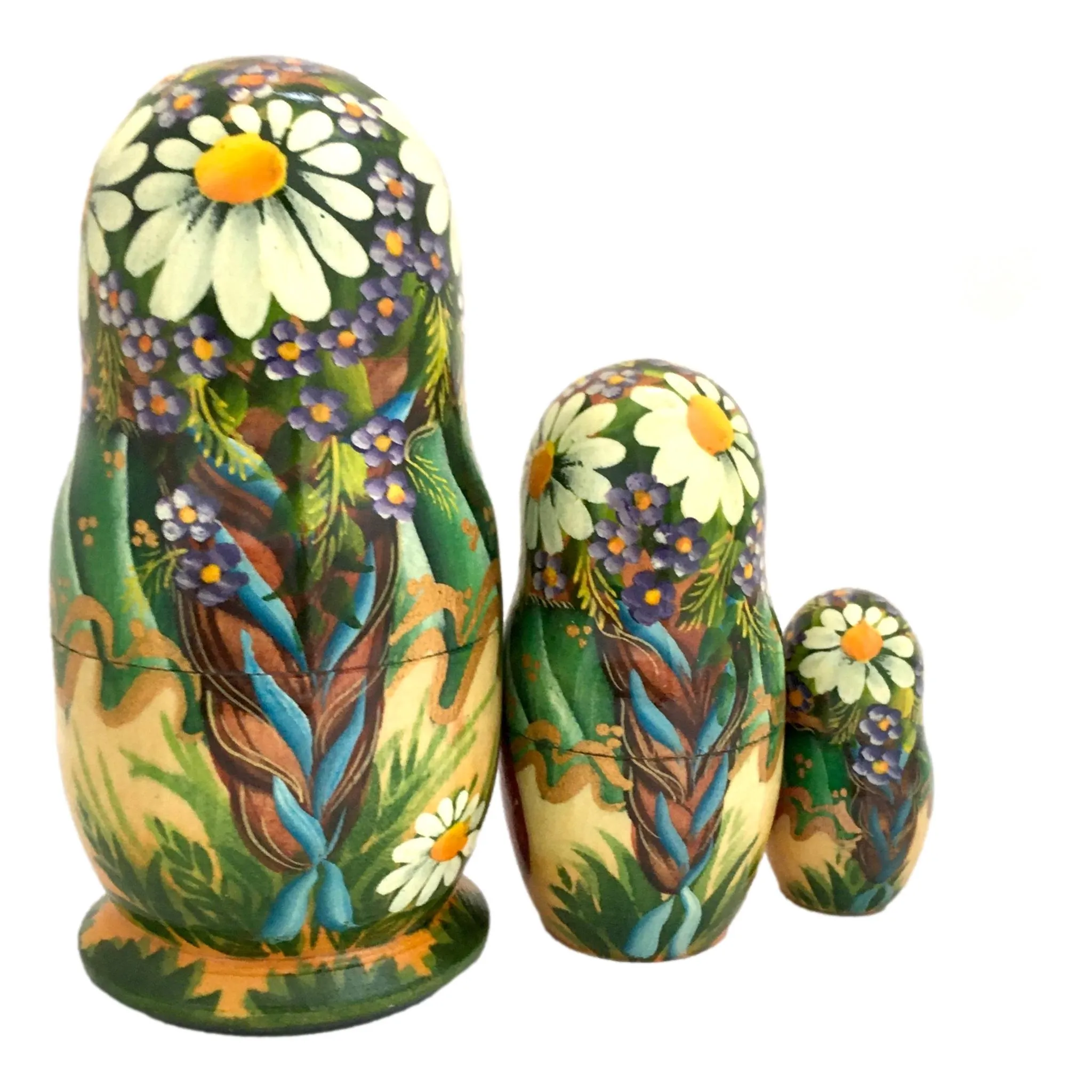 Traditional Russian Doll with Chicken Set of 5