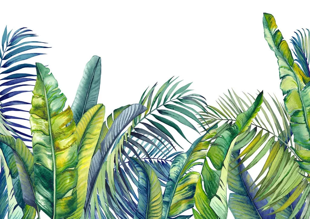 Tropical Blue Tropical Bloom Wallpaper Mural