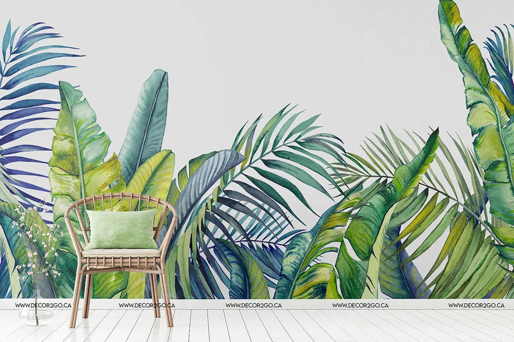Tropical Blue Tropical Bloom Wallpaper Mural